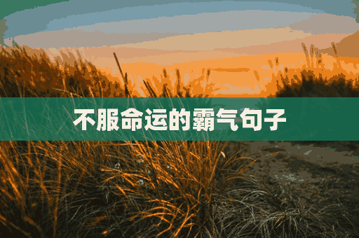 不服命运的霸气句子